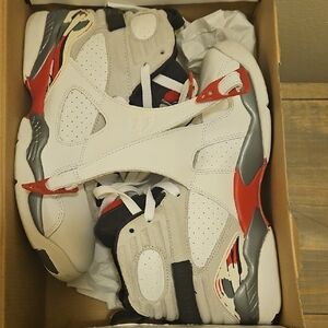 Stylish White and Red Sneakers